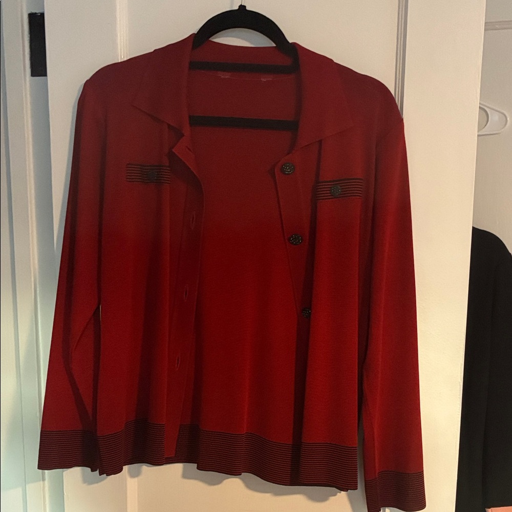 Women's Red Button-Up Jacket